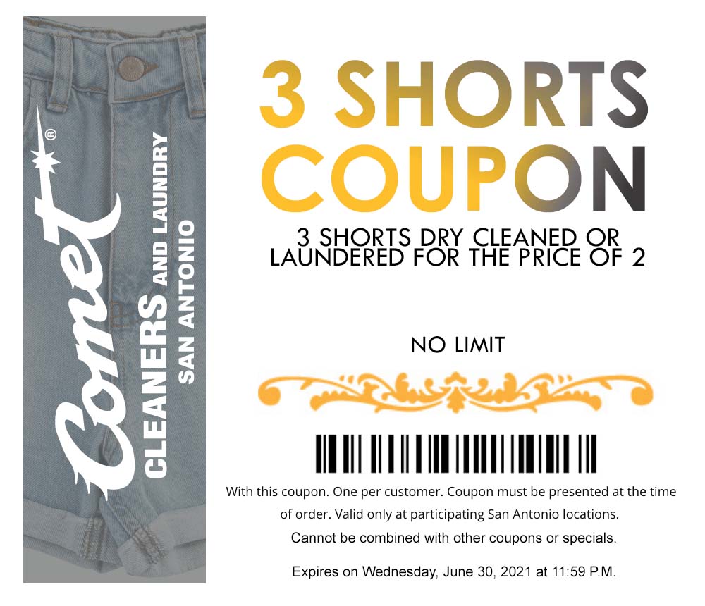 Coupons Comet Cleaners and Laundry San Antonio